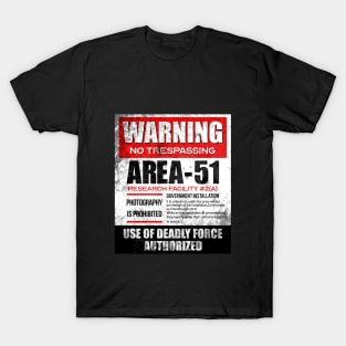 Warning Area 51 T-Shirt